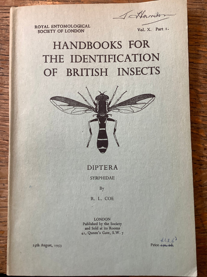 Handbooks for the identification of British insects. Diptera. Syrphidae. Vol. X. Part 1.