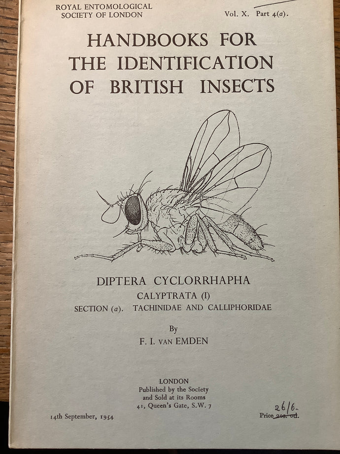 Handbooks for the identification of British insects. Diptera Cyclorrhapha. Calyptrata (I). Section (a). Tachinidae and Calliphoridae. Vol. X. Part 4(a)